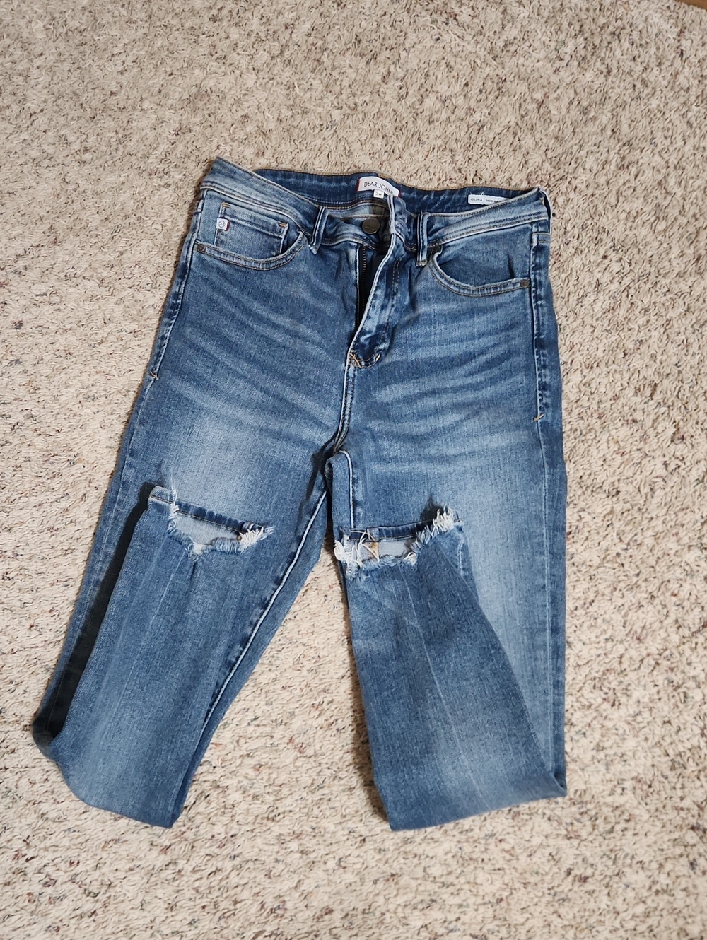 Dear John Medium Blue Ripped Skinny Jeans